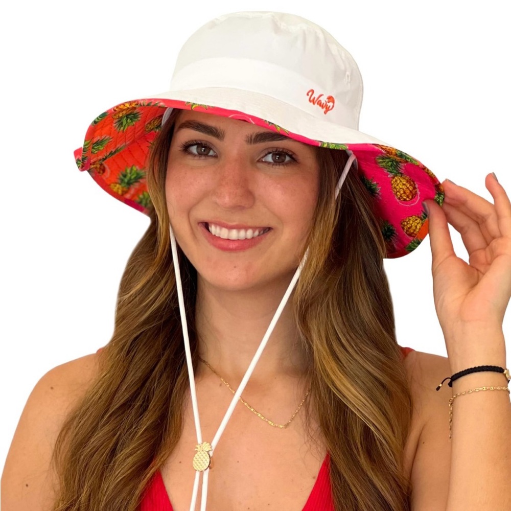 Sun hat Pink and White Pineapple sun beach Hat